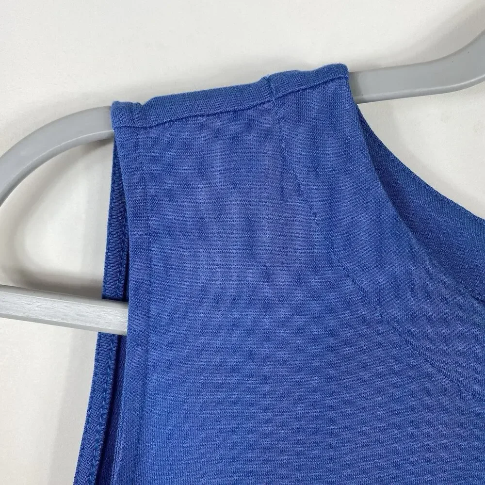 J. Jill Dress Large Blue Wearever Sleeveless A-Line Boatneck Stretch Casual - Picture 4 of 7
